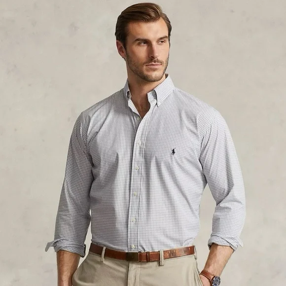 RALPH LAUREN Dress Shirt (Grey, 16.5, Cotton) - Picture 1 of 4